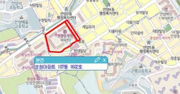 경기도 안양시 만안구 안양동 767, 107동 16층1602호 (안양동,성원아파트) 아파트 경매 물건 이미지