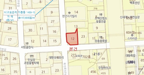 경상북도 영주시 가흥동 1469-12  미지정 경매 물건 이미지