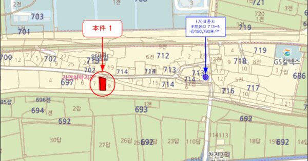 강원특별자치도 춘천시 신북읍 천전리 697-8  미지정 경매 물건 이미지