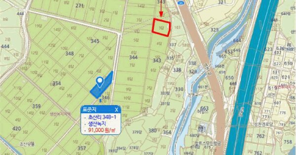 경상남도 양산시 하북면 초산리 343-3  미지정 경매 물건 이미지