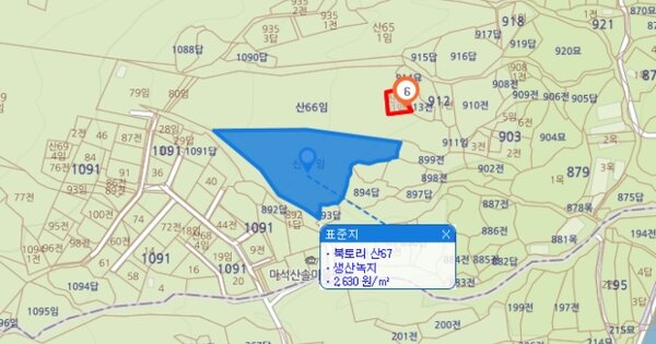 경상북도 경주시 외동읍 북토리 OOOOO 임야 경매 물건 이미지