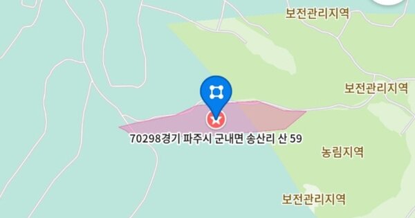 경기도 파주시 군내면 송산리 OOO 임야 경매 물건 이미지