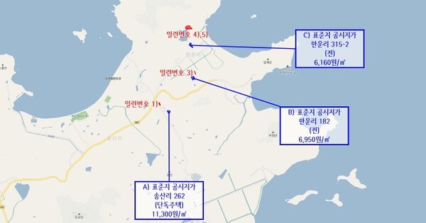 전라남도 신안군 자은면 한운리 180-5 도로 경매 물건 이미지