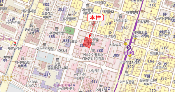 서울특별시 강동구 길동 387-5 길동청광플러스원큐브1차  7층705호 미지정 경매 물건 이미지
