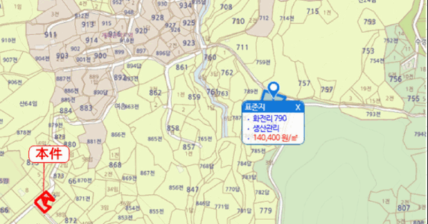 경기도 양평군 용문면 화전리 872-8  미지정 경매 물건 이미지