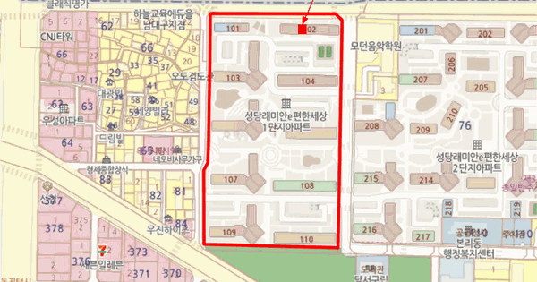 대구광역시 달서구 본리동 74-1 성당래미안 이-편한세상 102동 3층304호 미지정 경매 물건 이미지