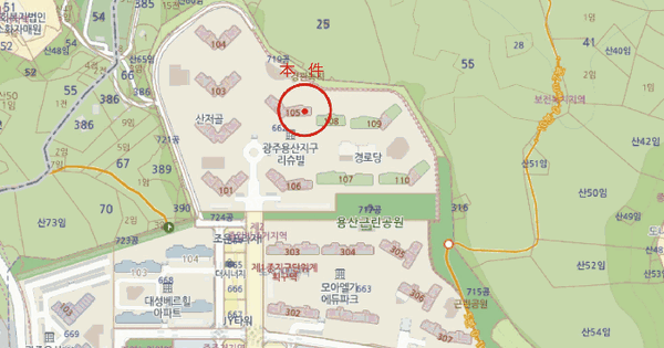 전남광주통합특별시 동구 용산동 662 광주용산지구2블럭계룡리슈빌더포레스트아파트 105동 2층201호 미지정 경매 물건 이미지