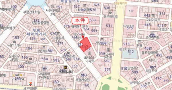 인천광역시 부평구 부평동 568-1 대준블루온  1층103호 미지정 경매 물건 이미지