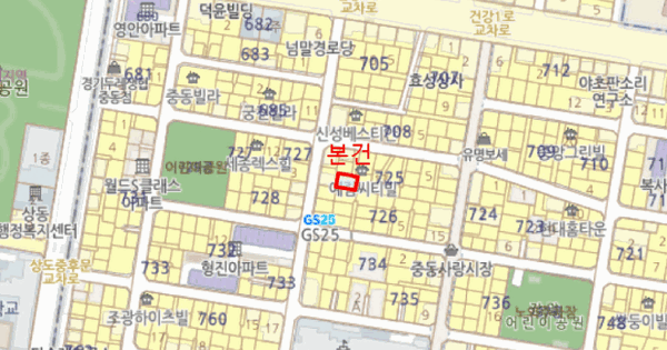 경기도 부천시 원미구 중동 725-21  미지정 경매 물건 이미지