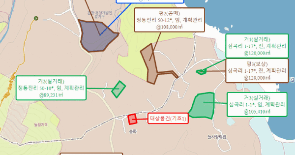 강원특별자치도 강릉시 강동면 심곡리 1-21  미지정 경매 물건 이미지