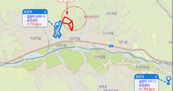 경기도 양평군 청운면 갈운리 산66  미지정 경매 물건 이미지