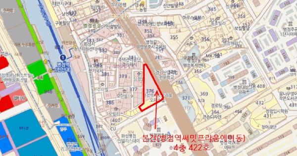 경기도 화성시 병점구 병점동 376-11 병점역써밋프라움에이동  4층422호 미지정 경매 물건 이미지