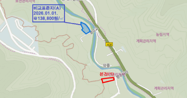 강원특별자치도 평창군 봉평면 면온리 854-14  미지정 경매 물건 이미지