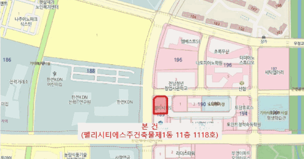 전남광주통합특별시 나주시 빛가람동 189-1 펠리시티에스주건축물제1동  11층1118호 미지정 경매 물건 이미지