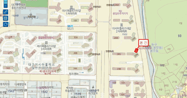대구광역시 동구 봉무동 1522 이시아폴리스더샵2차 208동 1층101호 아파트 경매 물건 이미지