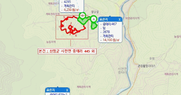 경상남도 산청군 시천면 중태리 445  전 경매 물건 이미지