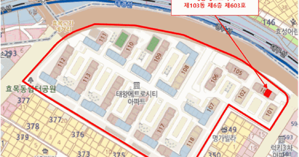 대구광역시 동구 효목동 337 태왕메트로시티 103동 6층603호 아파트 경매 물건 이미지