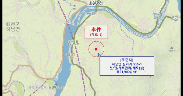 강원특별자치도 화천군 하남면 삼화리 524  전 경매 물건 이미지