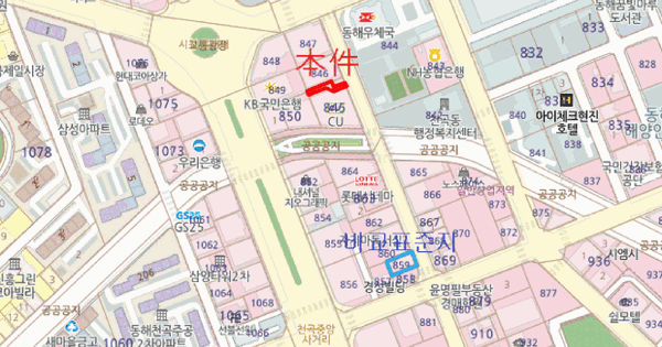강원특별자치도 동해시 천곡동 845-1  대지 경매 물건 이미지