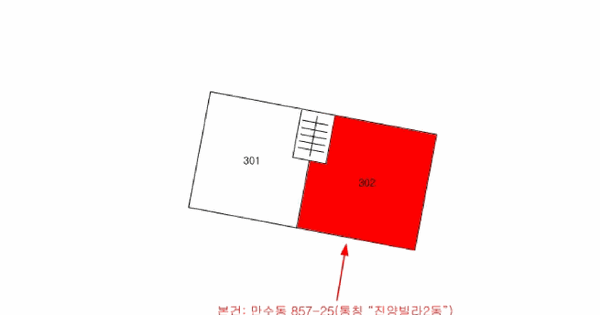 인천광역시 남동구 만수동 857-25  3층302호 다세대주택 경매 물건 이미지