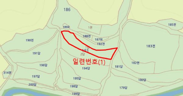 경상북도 영덕군 창수면 삼계리 193-1  답 경매 물건 이미지